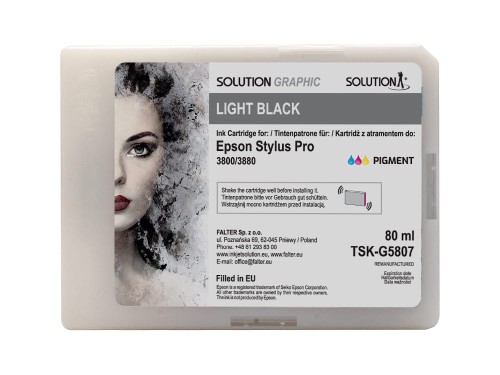 Przejdź do produktu Atrament Solution Graphic do drukarki Epson 3800/3880 (80 ml) light black (T5807)