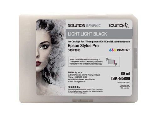 Przejdź do produktu Atrament Solution Graphic do drukarki Epson 3800/3880 (80 ml) light light black (T5809)
