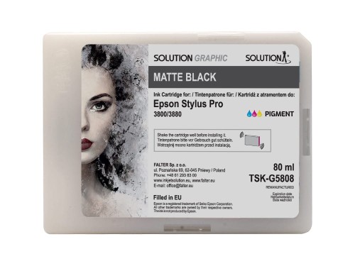 Przejdź do produktu Atrament Solution Graphic do drukarki Epson 3800/3880 (80 ml) matte black (T5808)