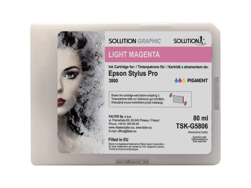 Przejdź do produktu Atrament Solution Graphic do drukarki Epson 3800 (80 ml) light magenta (T5806)