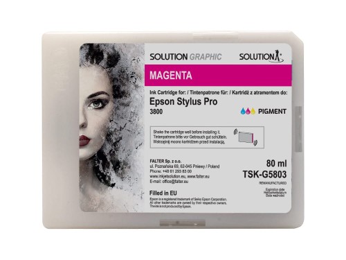 Przejdź do produktu Atrament Solution Graphic do drukarki Epson 3800 (80 ml) magenta (T5803)