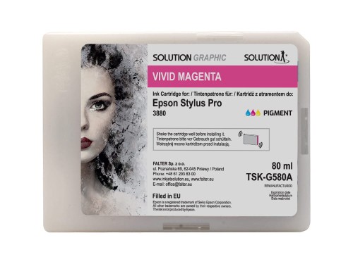 Przejdź do produktu Atrament Solution Graphic do drukarki Epson 3880 (80 ml) vivid magenta (T580A)
