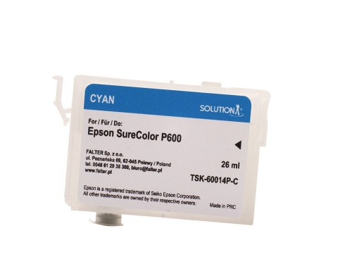 Zum Produkt Wiederbefüllbare tintenpatrone für Epson Stylus Photo SC-P600 cyan (26ml)